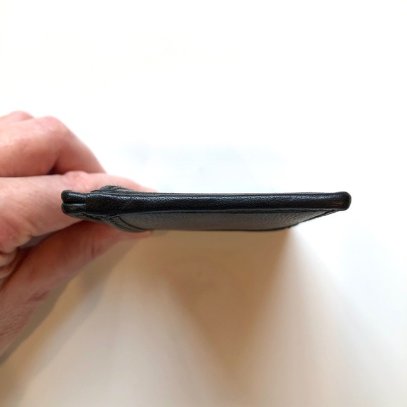 π2xHPπ COACH Slim Flat Leather Card Case / Wallet in Denim Blue & Black EUC - Picture 14 of 15